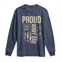 Proud Army Dad Camo American Flag Veteran Gift Long Sleeve Shirt