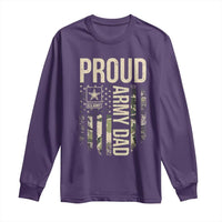 Proud Army Dad Camo American Flag Veteran Gift Long Sleeve Shirt