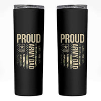 Proud Army Dad Camo American Flag Veteran Gift Skinny Tumbler