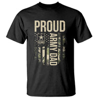 Proud Army Dad Camo American Flag Veteran Gift T Shirt