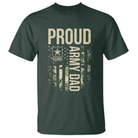 Proud Army Dad Camo American Flag Veteran Gift T Shirt
