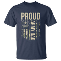 Proud Army Dad Camo American Flag Veteran Gift T Shirt