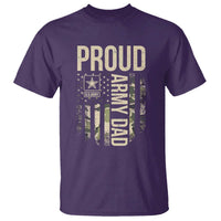 Proud Army Dad Camo American Flag Veteran Gift T Shirt
