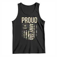 Proud Army Dad Camo American Flag Veteran Gift Tank Top