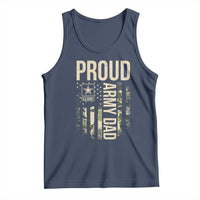 Proud Army Dad Camo American Flag Veteran Gift Tank Top