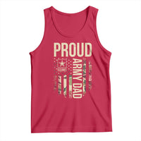 Proud Army Dad Camo American Flag Veteran Gift Tank Top
