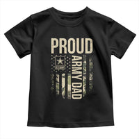 Proud Army Dad Camo American Flag Veteran Gift Toddler T Shirt