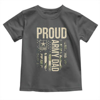 Proud Army Dad Camo American Flag Veteran Gift Toddler T Shirt