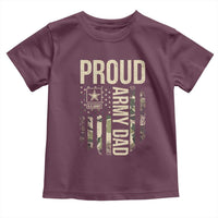 Proud Army Dad Camo American Flag Veteran Gift Toddler T Shirt