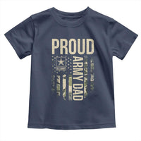 Proud Army Dad Camo American Flag Veteran Gift Toddler T Shirt