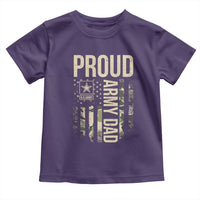Proud Army Dad Camo American Flag Veteran Gift Toddler T Shirt