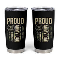 Proud Army Dad Camo American Flag Veteran Gift Tumbler Cup