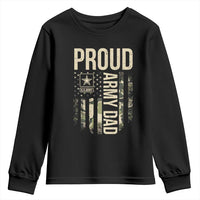 Proud Army Dad Camo American Flag Veteran Gift Youth Sweatshirt