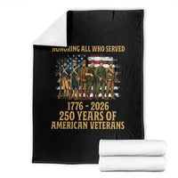 250 Years Anniversary Throw Blanket Patriotic USA Army Us Military