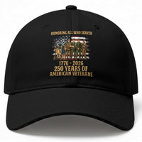 250 Years Anniversary Baseball Cap Patriotic USA Army Us Military