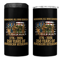 250 Years Anniversary 4 in 1 Can Cooler Tumbler Patriotic USA Army Us Military