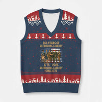 250 Years Anniversary V-Neck Knit Sweater Vest Patriotic USA Army Us Military