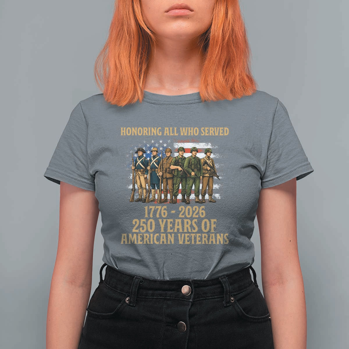 250 Years Anniversary T Shirt For Women Patriotic USA Army Us Military