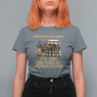 250 Years Anniversary T Shirt For Women Patriotic USA Army Us Military