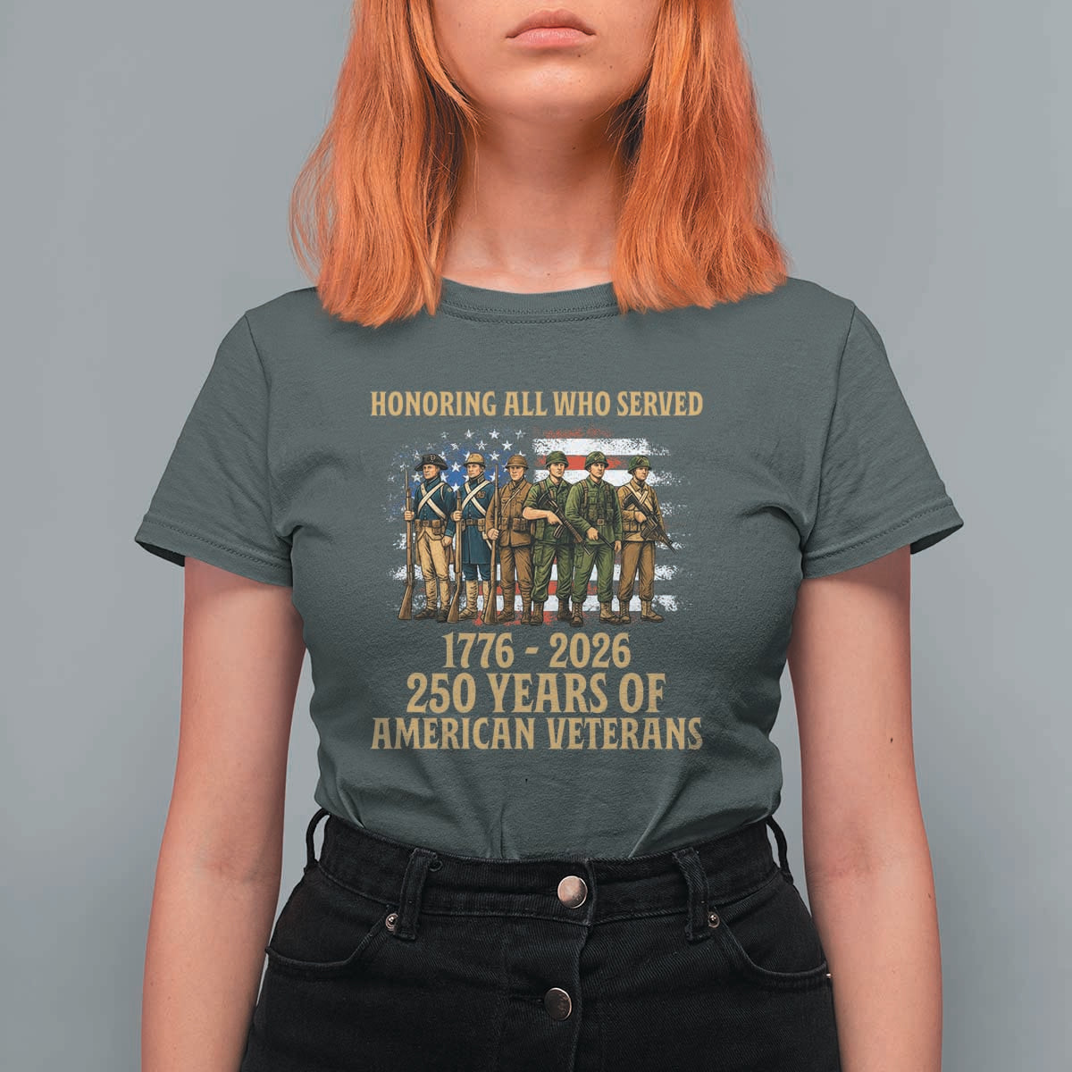 250 Years Anniversary T Shirt For Women Patriotic USA Army Us Military