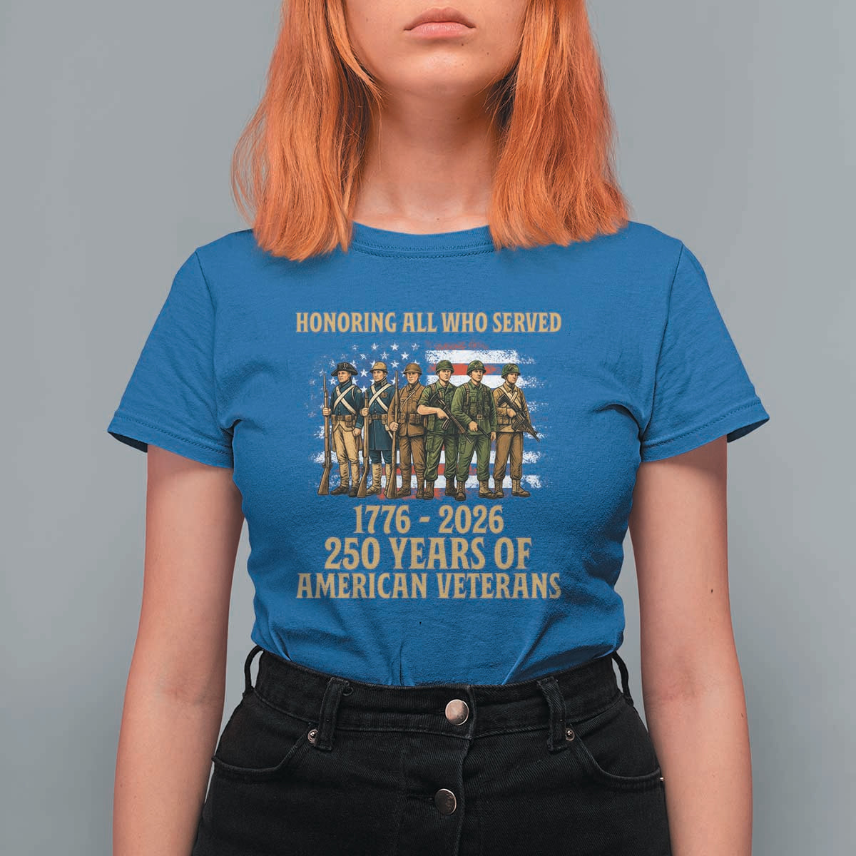 250 Years Anniversary T Shirt For Women Patriotic USA Army Us Military