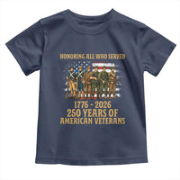 250 Years Anniversary Toddler T Shirt Patriotic USA Army Us Military