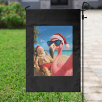 Funny Flamingo Beach Selfie Garden Flag Christmas in July