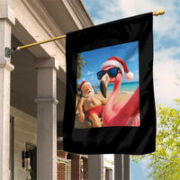 Funny Flamingo Beach Selfie Garden Flag Christmas in July