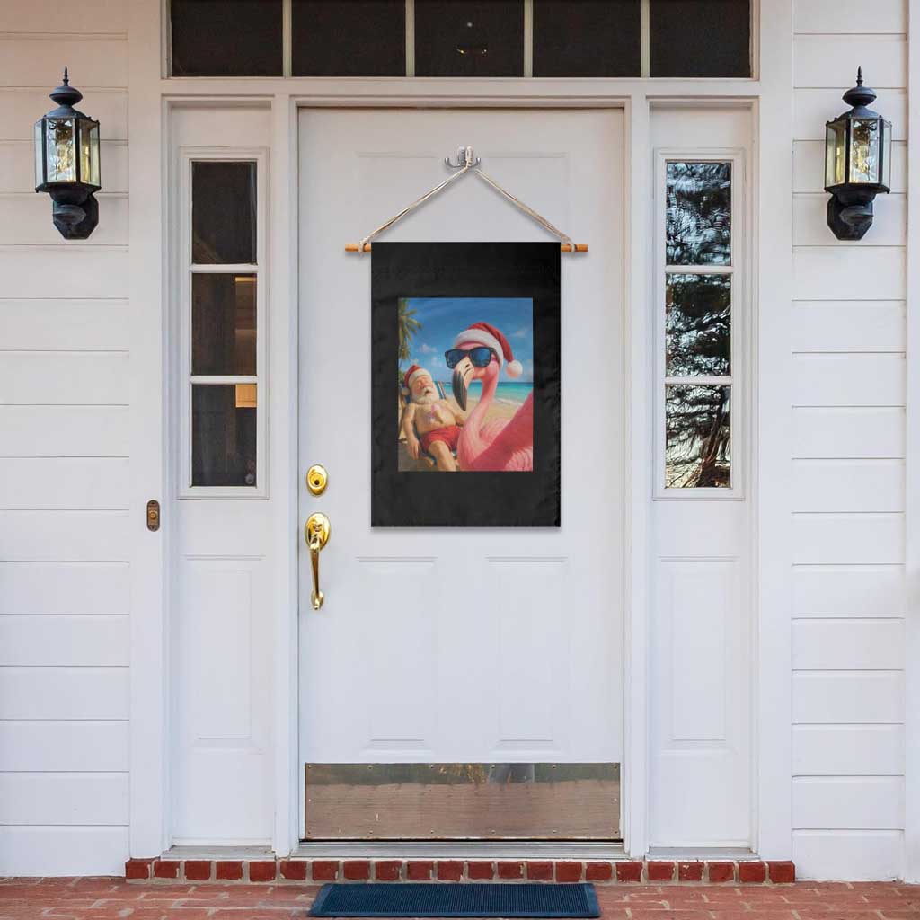 Funny Flamingo Beach Selfie Garden Flag Christmas in July