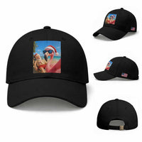 Funny Flamingo Beach Selfie Baseball Cap Christmas in July