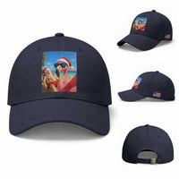 Funny Flamingo Beach Selfie Baseball Cap Christmas in July