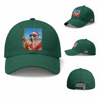 Funny Flamingo Beach Selfie Baseball Cap Christmas in July