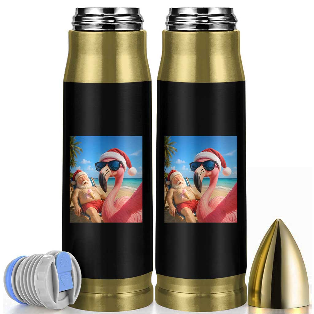 Funny Flamingo Beach Selfie Bullet Tumbler Christmas in July