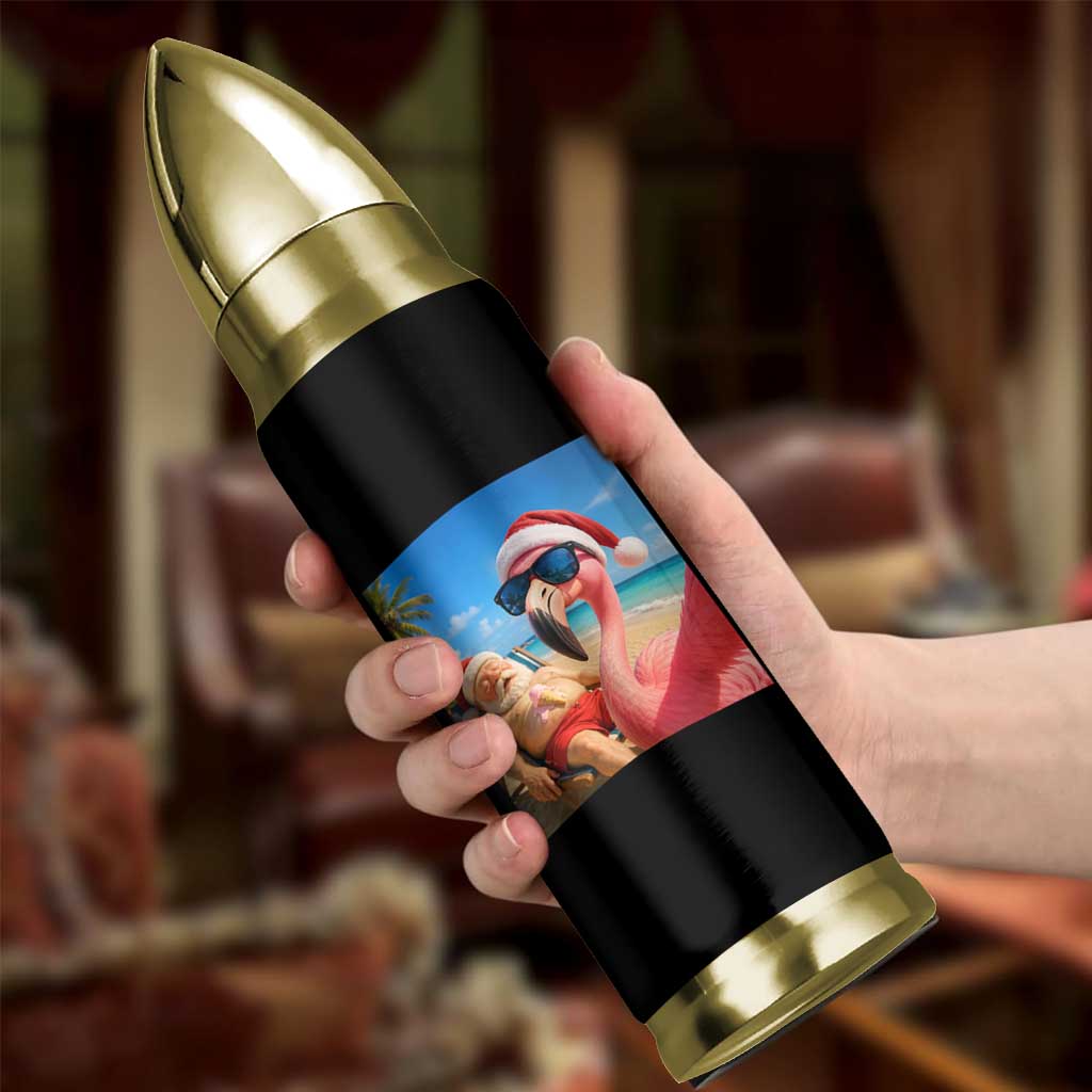 Funny Flamingo Beach Selfie Bullet Tumbler Christmas in July