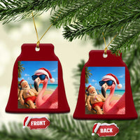 Funny Flamingo Beach Selfie Ceramic Ornament Christmas in July