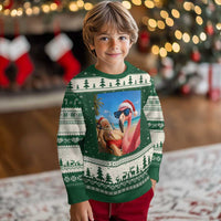 Funny Flamingo Beach Selfie Ugly Christmas Sweater Christmas in July