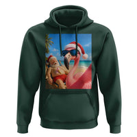 Funny Flamingo Beach Selfie Hoodie Christmas in July