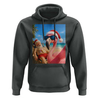 Funny Flamingo Beach Selfie Hoodie Christmas in July