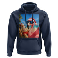 Funny Flamingo Beach Selfie Hoodie Christmas in July