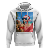 Funny Flamingo Beach Selfie Hoodie Christmas in July