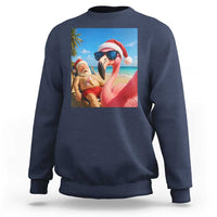 Funny Flamingo Beach Selfie Sweatshirt Christmas in July