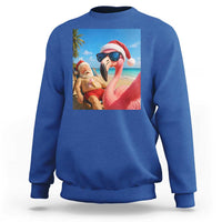 Funny Flamingo Beach Selfie Sweatshirt Christmas in July