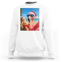 Funny Flamingo Beach Selfie Sweatshirt Christmas in July