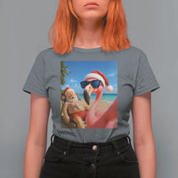 Funny Flamingo Beach Selfie T Shirt For Women Christmas in July
