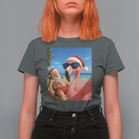 Funny Flamingo Beach Selfie T Shirt For Women Christmas in July