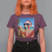 Funny Flamingo Beach Selfie T Shirt For Women Christmas in July