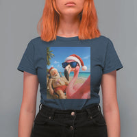 Funny Flamingo Beach Selfie T Shirt For Women Christmas in July