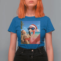 Funny Flamingo Beach Selfie T Shirt For Women Christmas in July