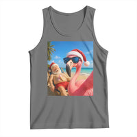 Funny Flamingo Beach Selfie Tank Top Christmas in July