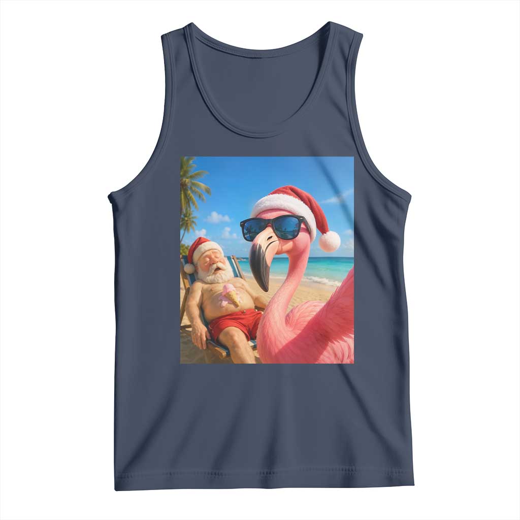 Funny Flamingo Beach Selfie Tank Top Christmas in July